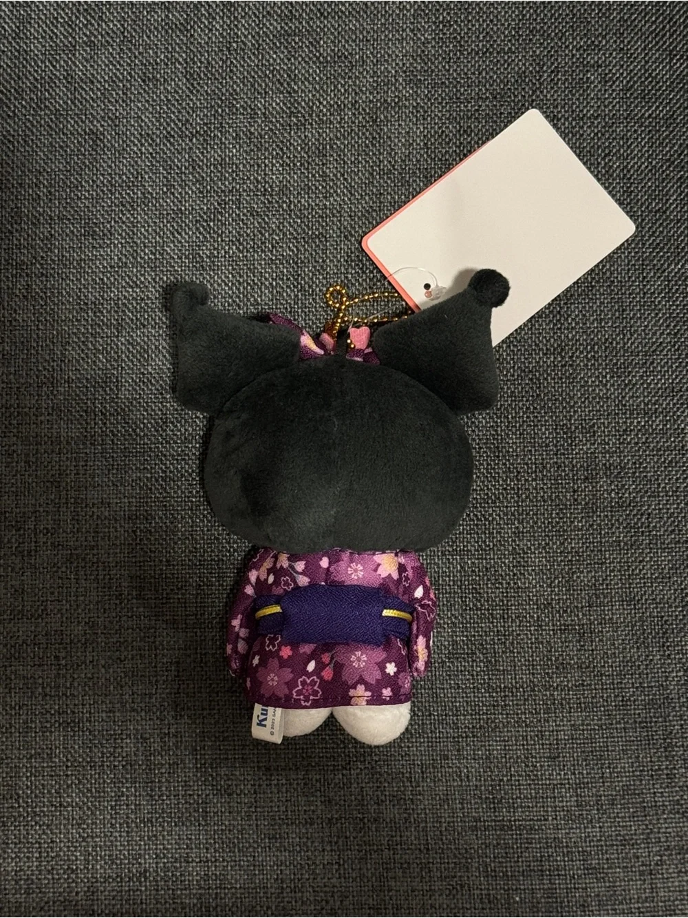 Sanrio Kuromi Plush Keychain in Purple Floral Kimono Japan Edition